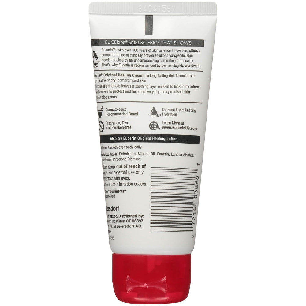 Eucerin Original Healing Rich Creme, uso diario para piel seca y áspera.