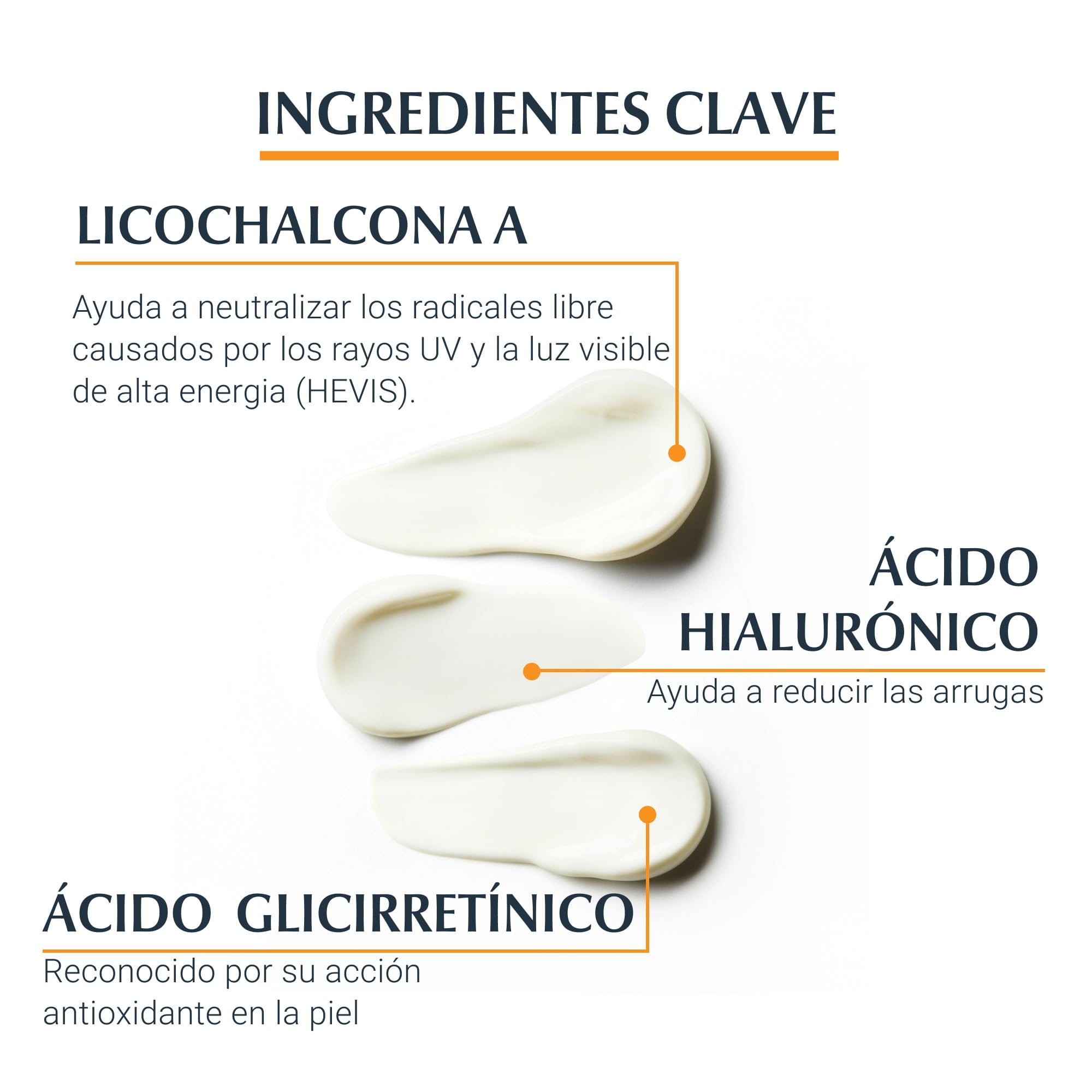 Aplicación en mano del protector solar Eucerin para rostro suave.