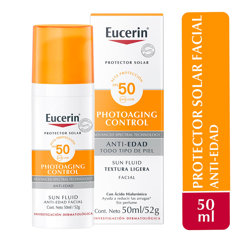 Protector solar Eucerin para uso diario en piel sensible.