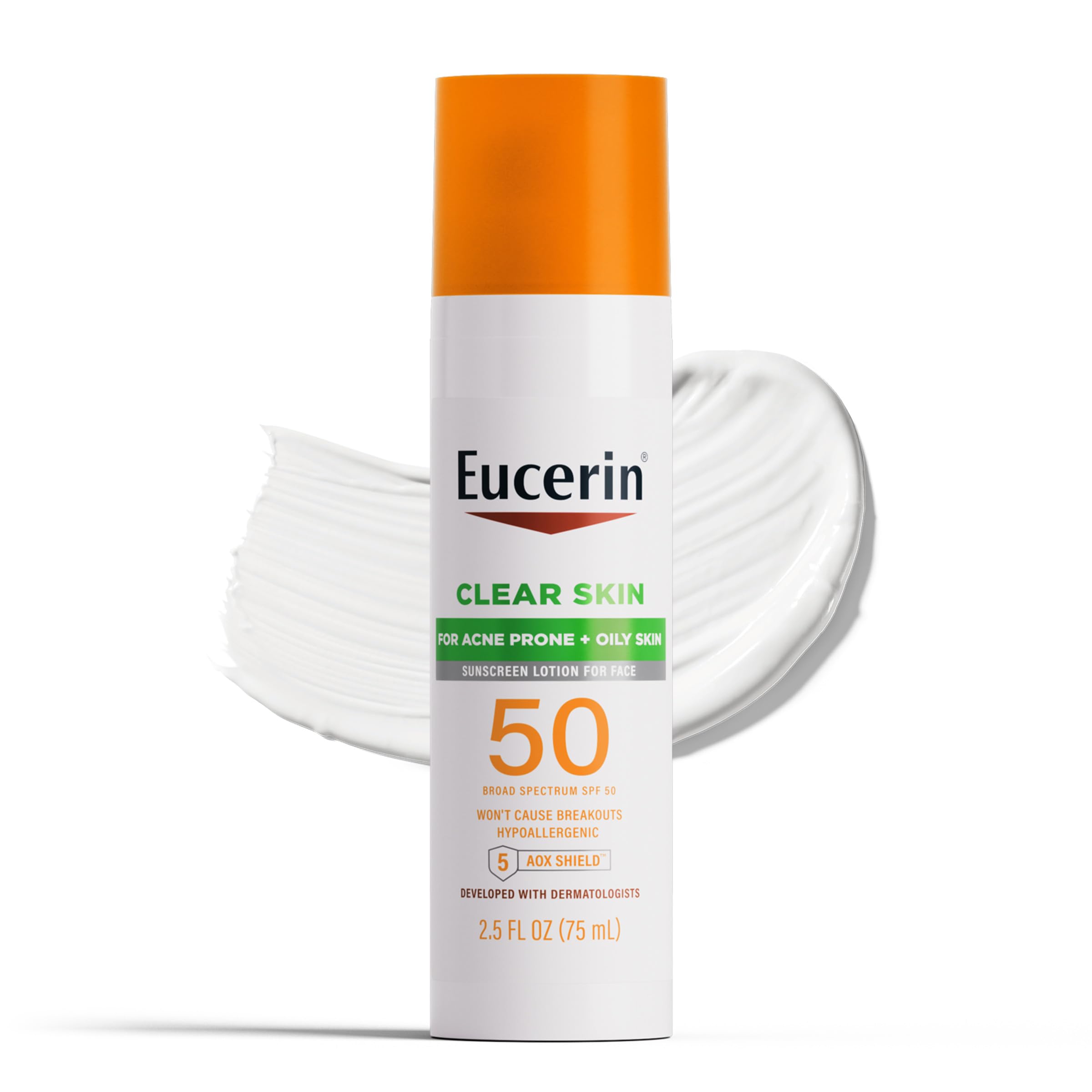 Eucerin Sun Clear Skin: bote SPF 50 para protección diaria y piel limpia.