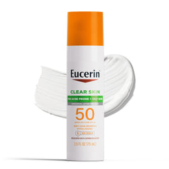 Eucerin Sun Clear Skin: bote SPF 50 para protección diaria y piel limpia.