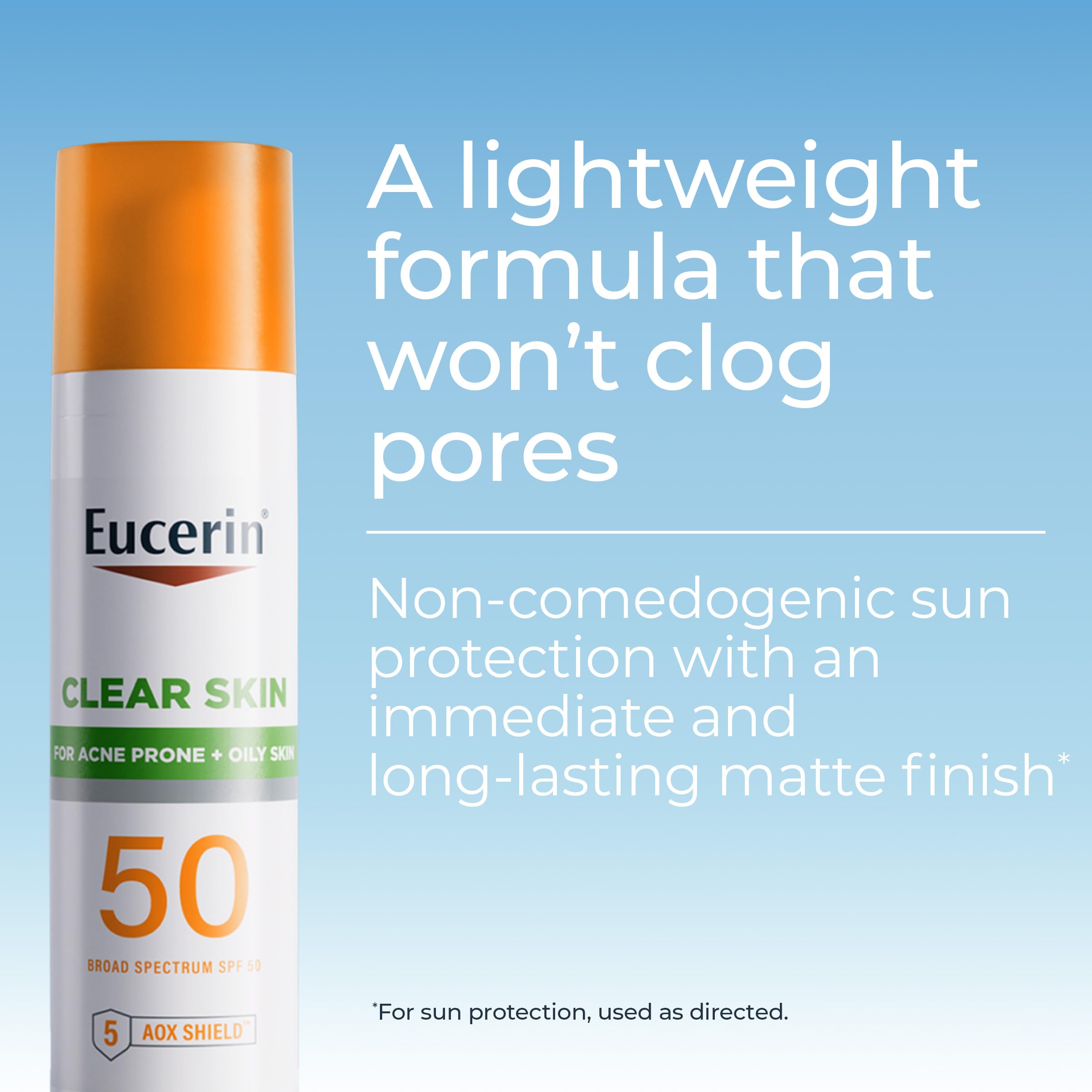 Eucerin Sun Clear Skin: control de piel grasa para un acabado más seco.