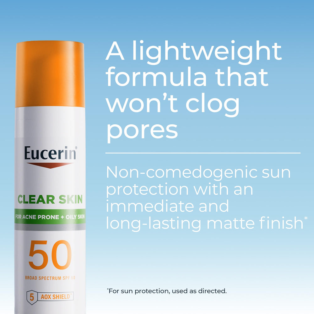Eucerin Sun Clear Skin: control de piel grasa para un acabado más seco.