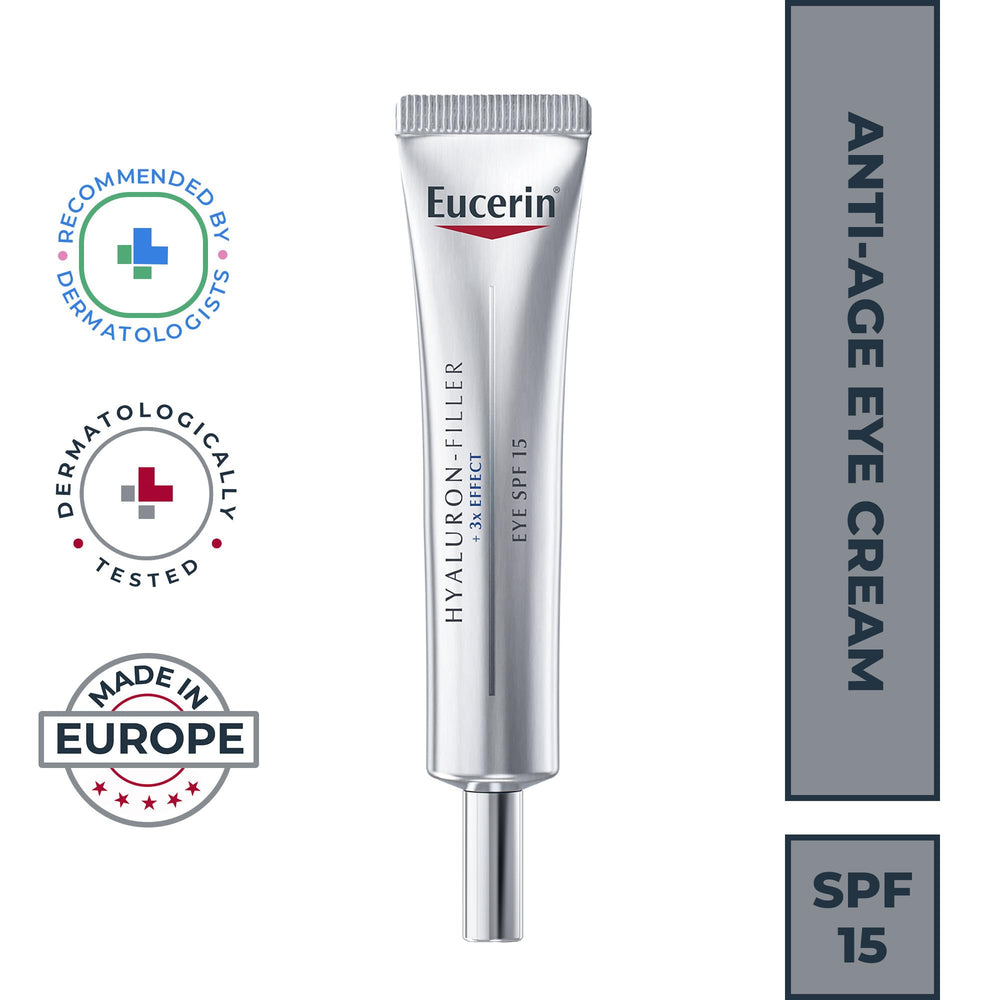Aplicación suave del contorno de ojos con Volume-Filler para hidratación diaria.