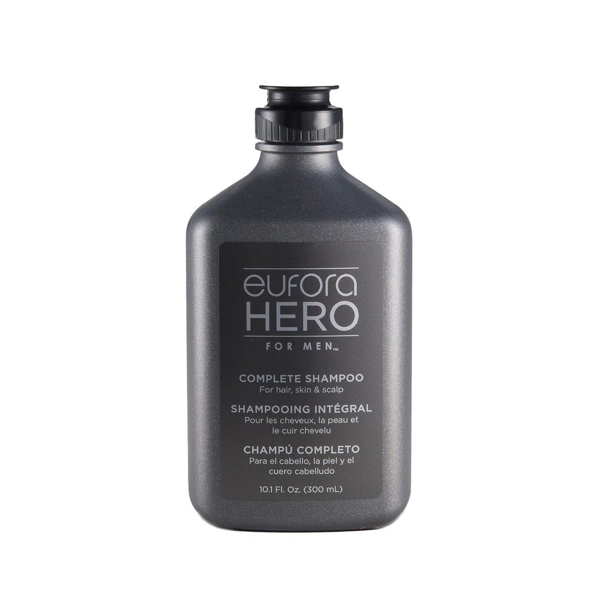 Botella de Eufora Hero para Hombres, champú completo, limpieza profunda sin resecar.