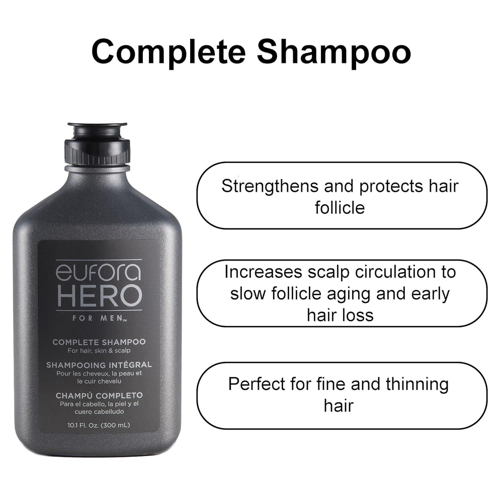 Espuma densa de Eufora Hero para Hombres, sensación suave durante la limpieza.