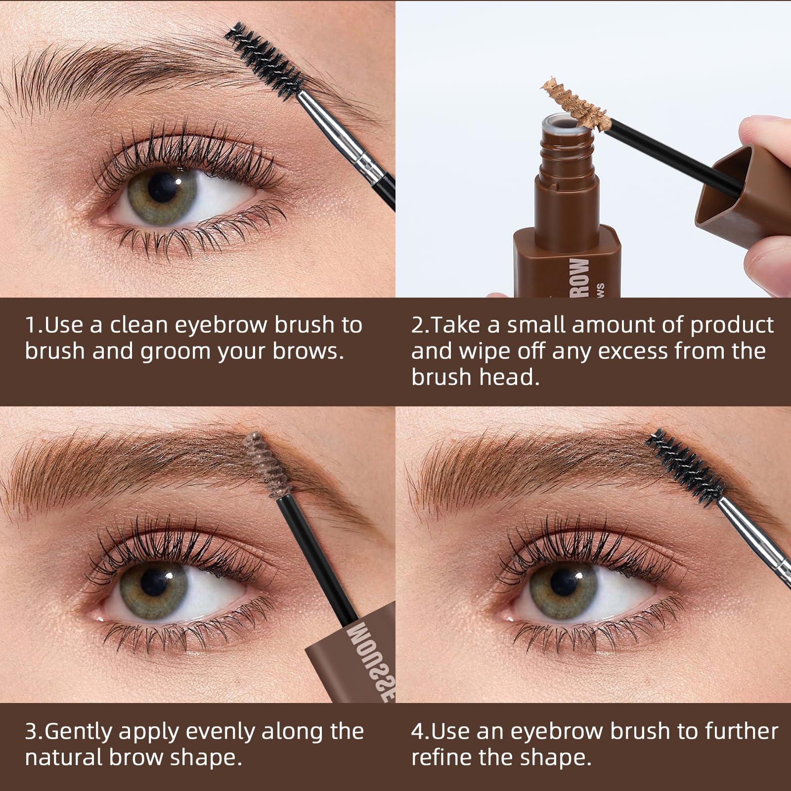 Euphily Brow Super Fluff en tono Medio Brown para color definido y sutil.