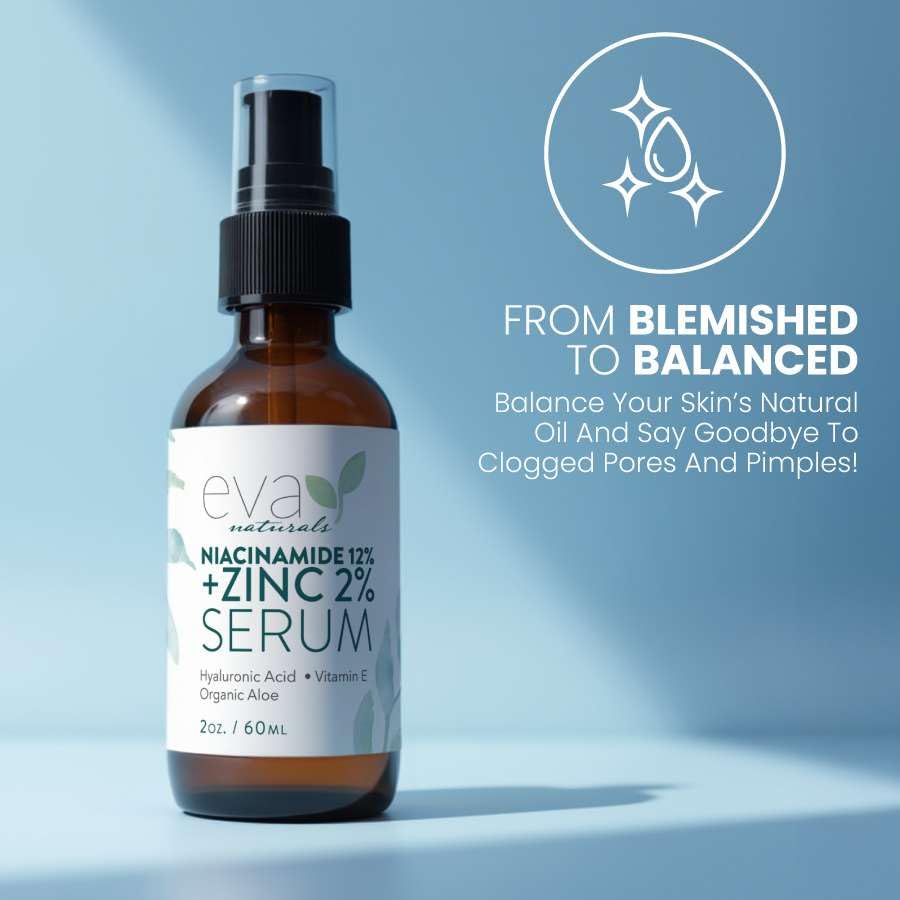 Rutina diaria con Eva Naturals Niacinamida 12% + Zinc