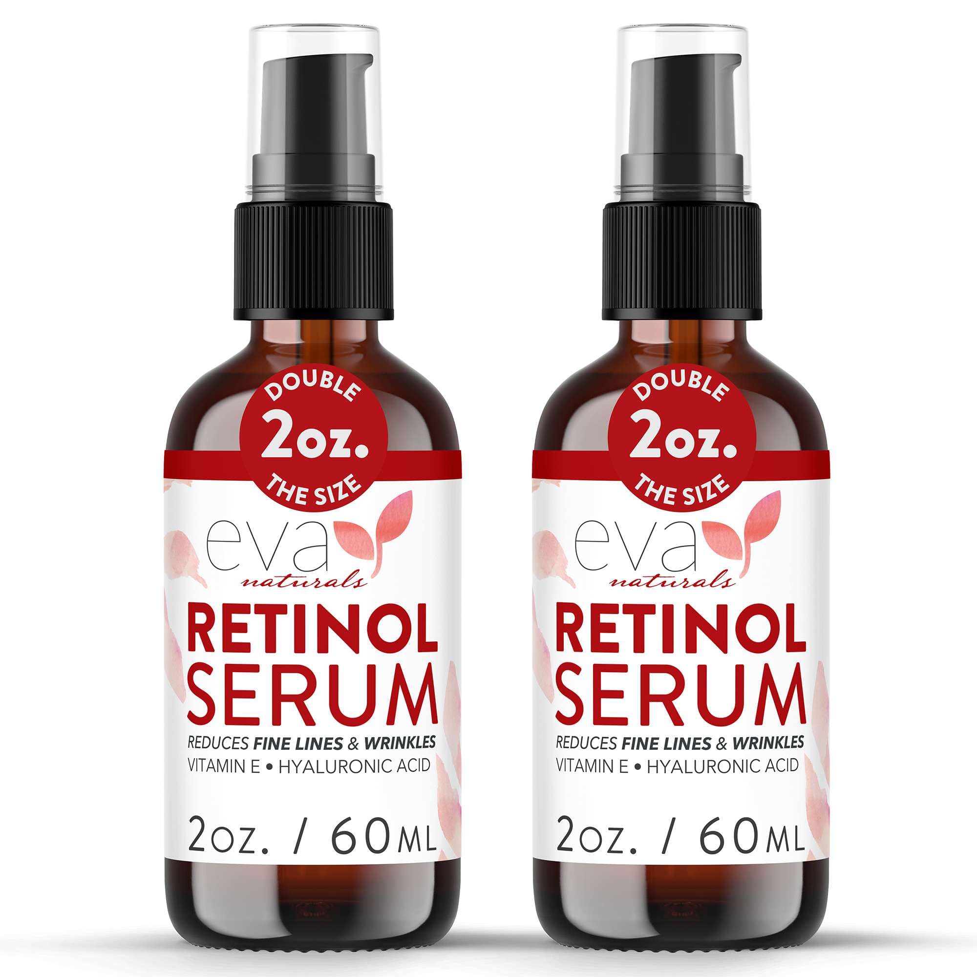Sérum retinol Eva Naturals en frasco, listo para uso diario
