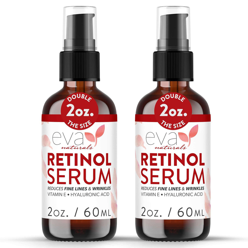 Sérum retinol Eva Naturals en frasco, listo para uso diario