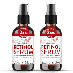 Sérum retinol Eva Naturals en frasco, listo para uso diario