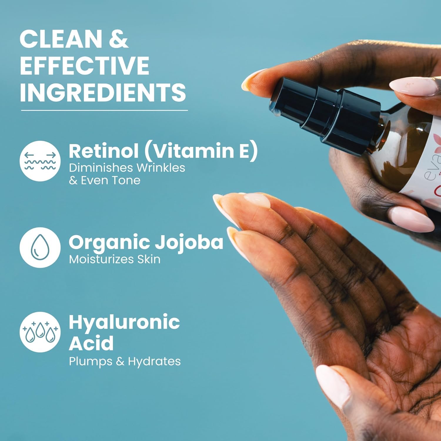 Uso nocturno del Sérum Retinol Eva Naturals en piel