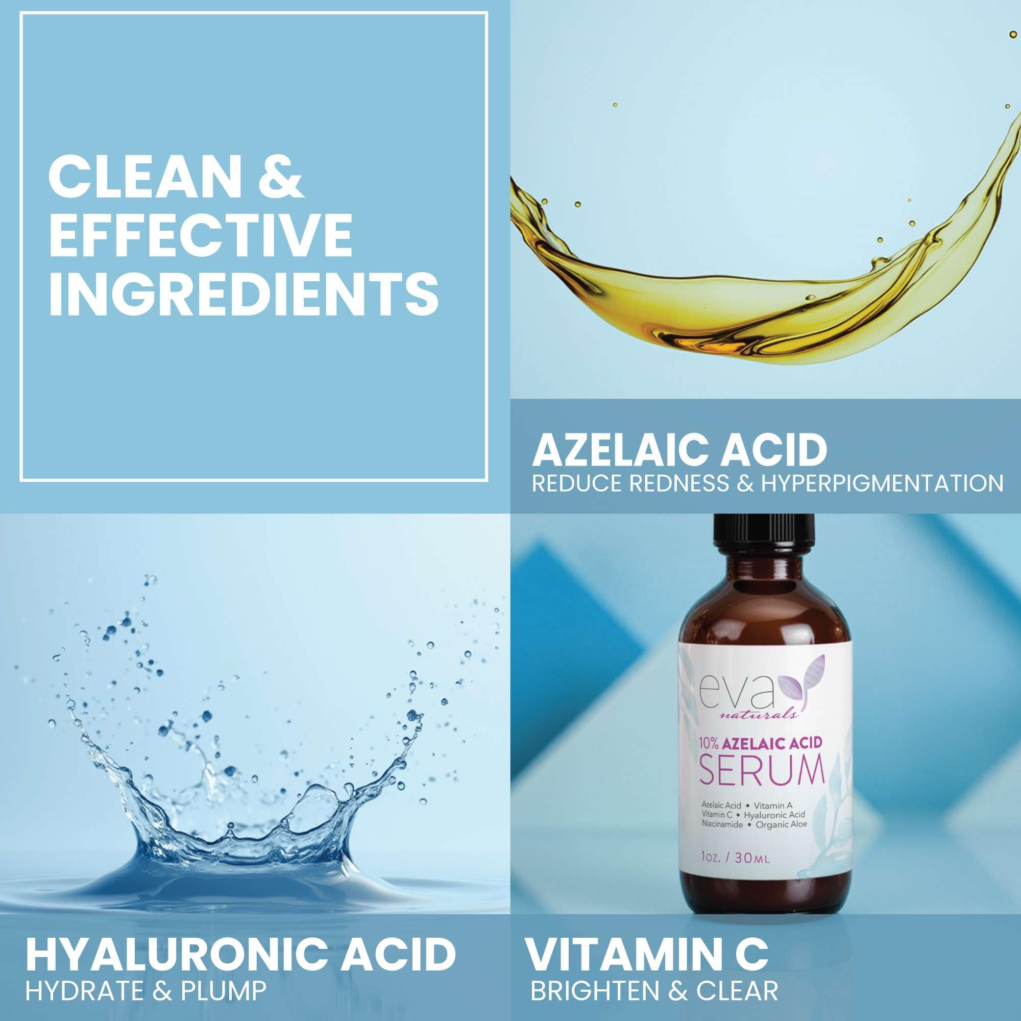 Aplicación rápida y absorbente, routine diaria con Eva Naturals