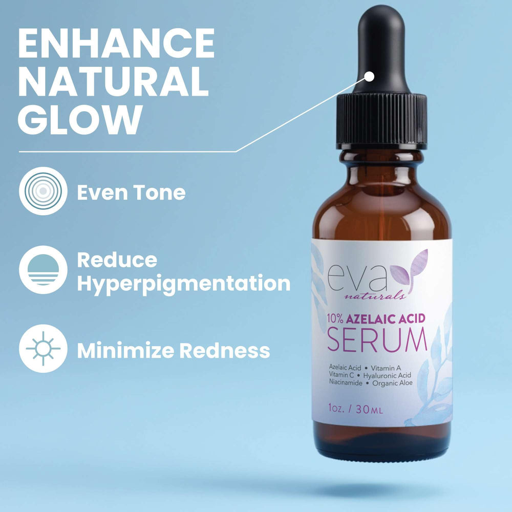 Aplicación en piel con serum azelaico Eva Naturals para uso diario