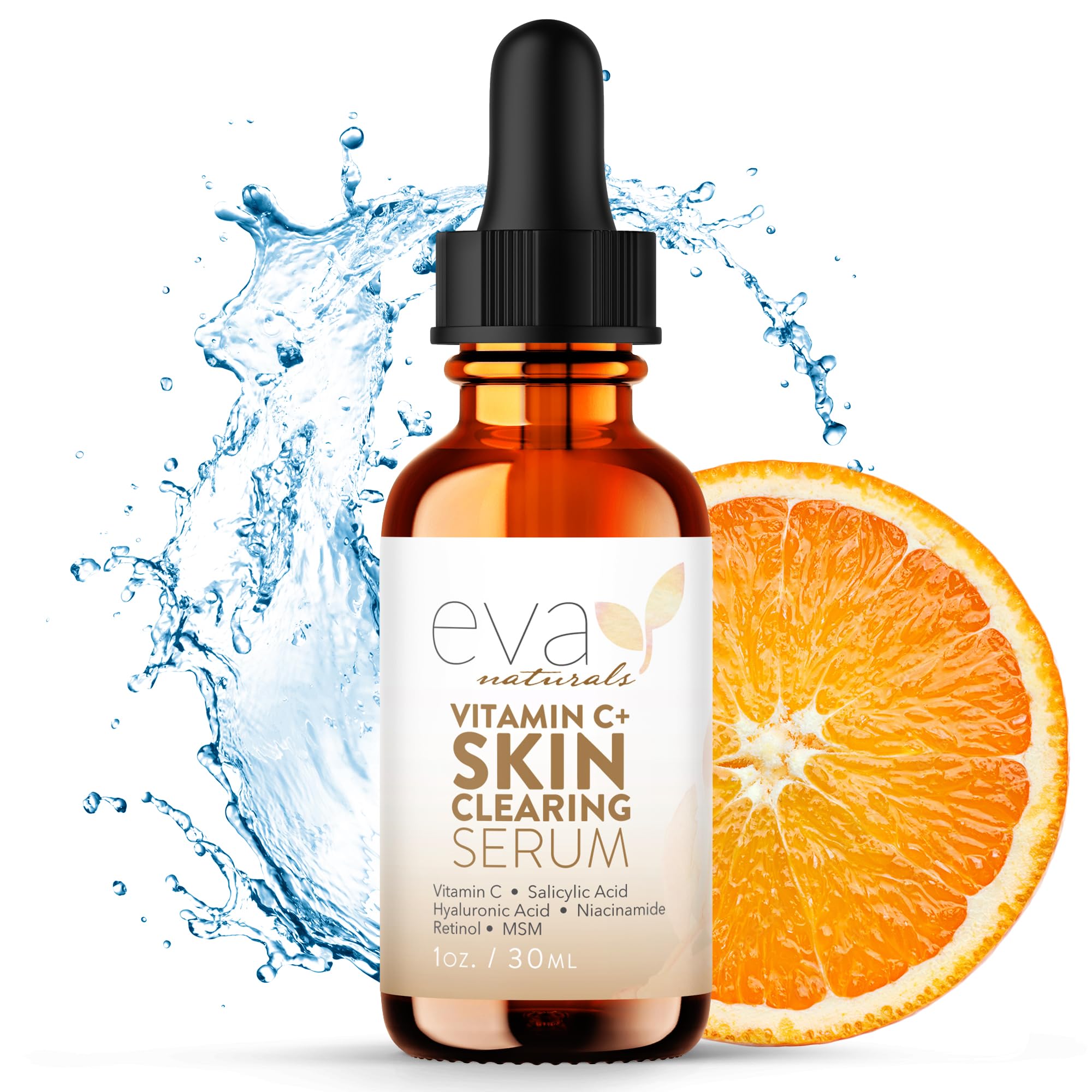 Eva Naturals Serum Vitamina C Retinol Claridad: botella iluminadora para la piel