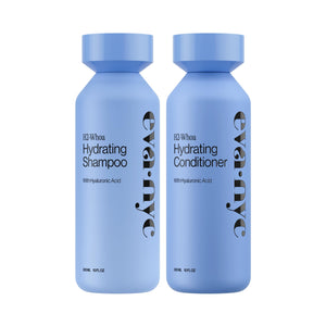 Shampoo hidratante de Eva NYC en botella, limpieza suave para cabello seco.