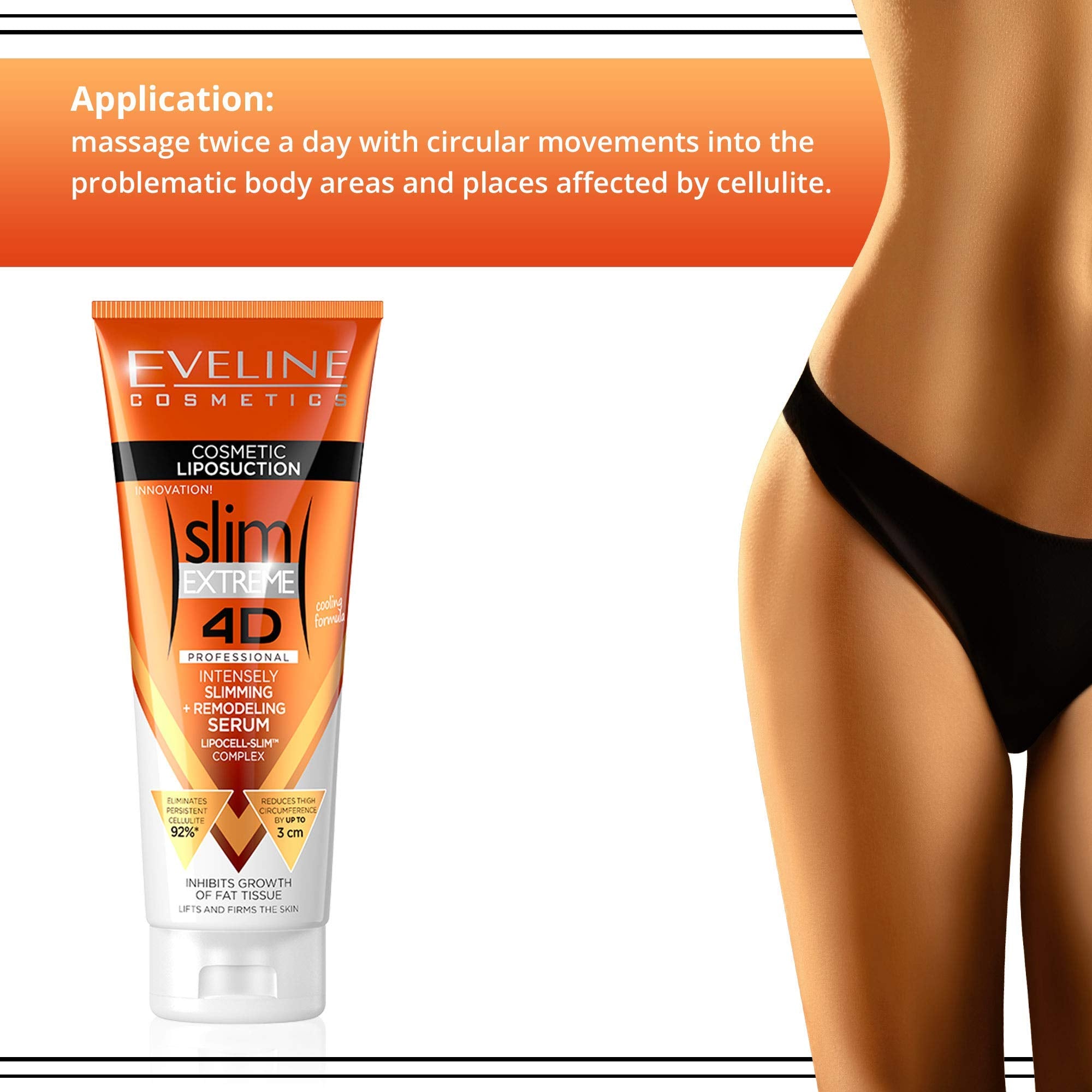 EVELINE Slim Extreme 4D Serum, envase: práctico para uso prolongado.