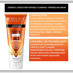 EVELINE Slim Extreme 4D Serum, textura-cremosa: se absorbe fácilmente y deja la piel suave.