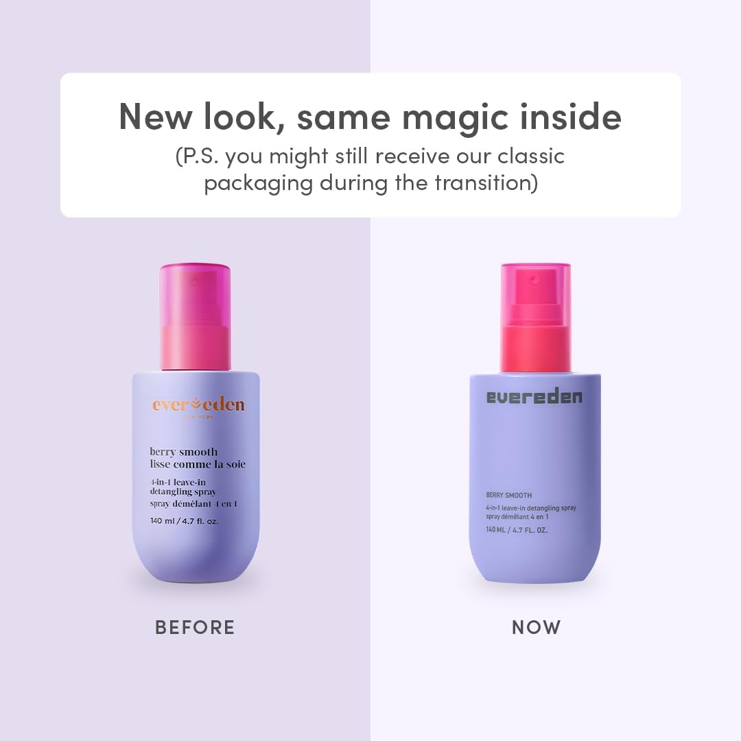 Evereden Kids Detangler Spray mist on hair demonstrating easy knot release.