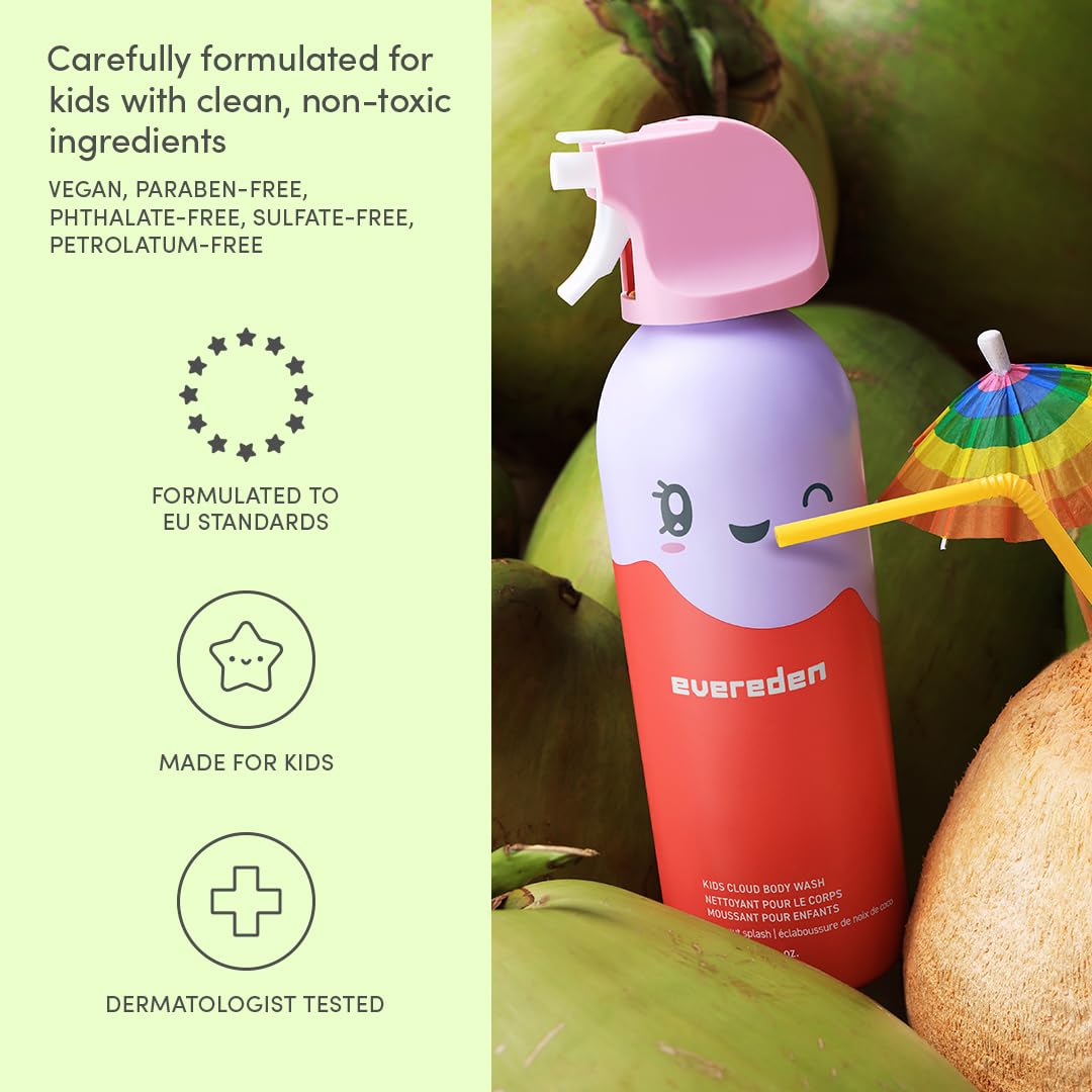 Evereden Niños extracto de jugo de coco, cuidado suave para la piel