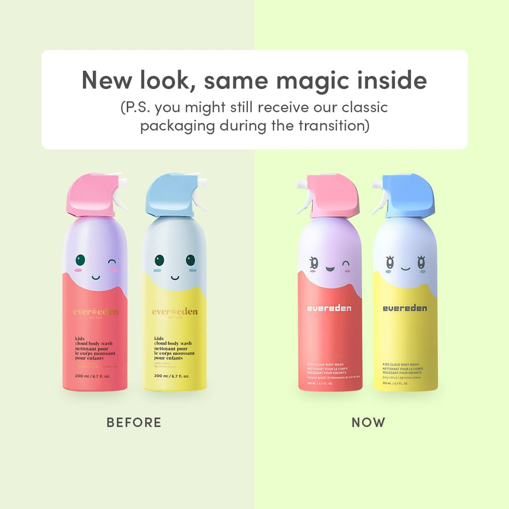 Evereden Niños gel ducha nube espumoso, textura suave para piel sensible