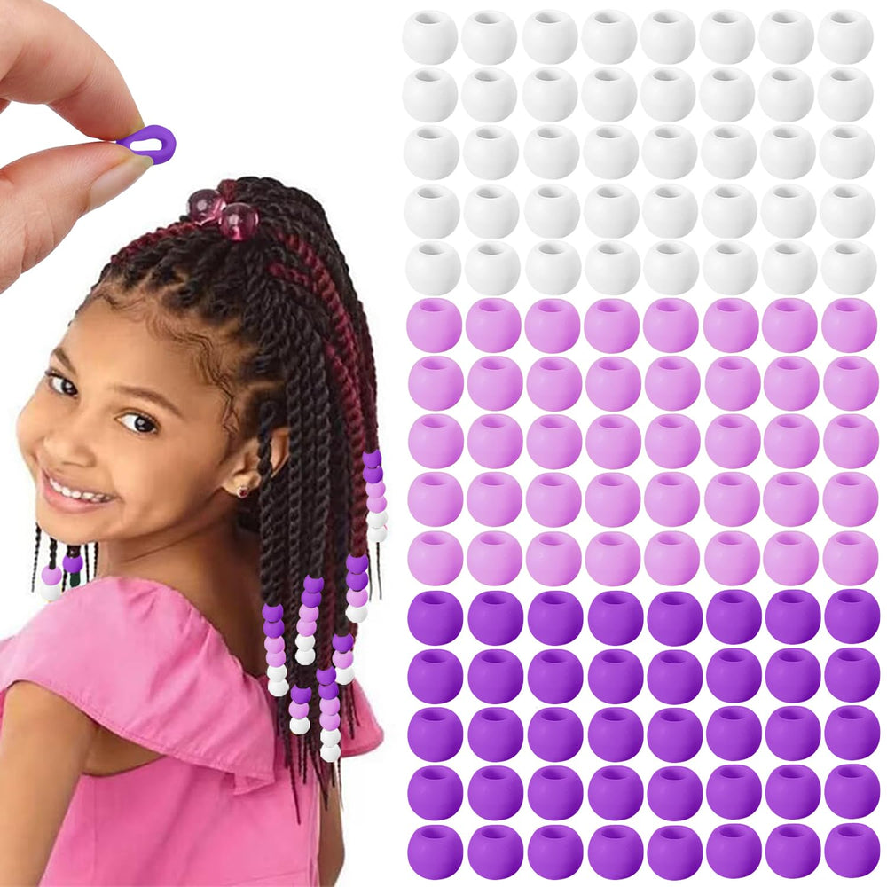 Everfunny cuentas de pelo silicona morada degradado suaves para trenzas diarias