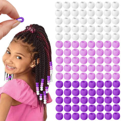 Everfunny cuentas de pelo silicona morada degradado suaves para trenzas diarias