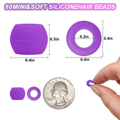 Everfunny cuentas silicona purpura degradado duraderas para peinados
