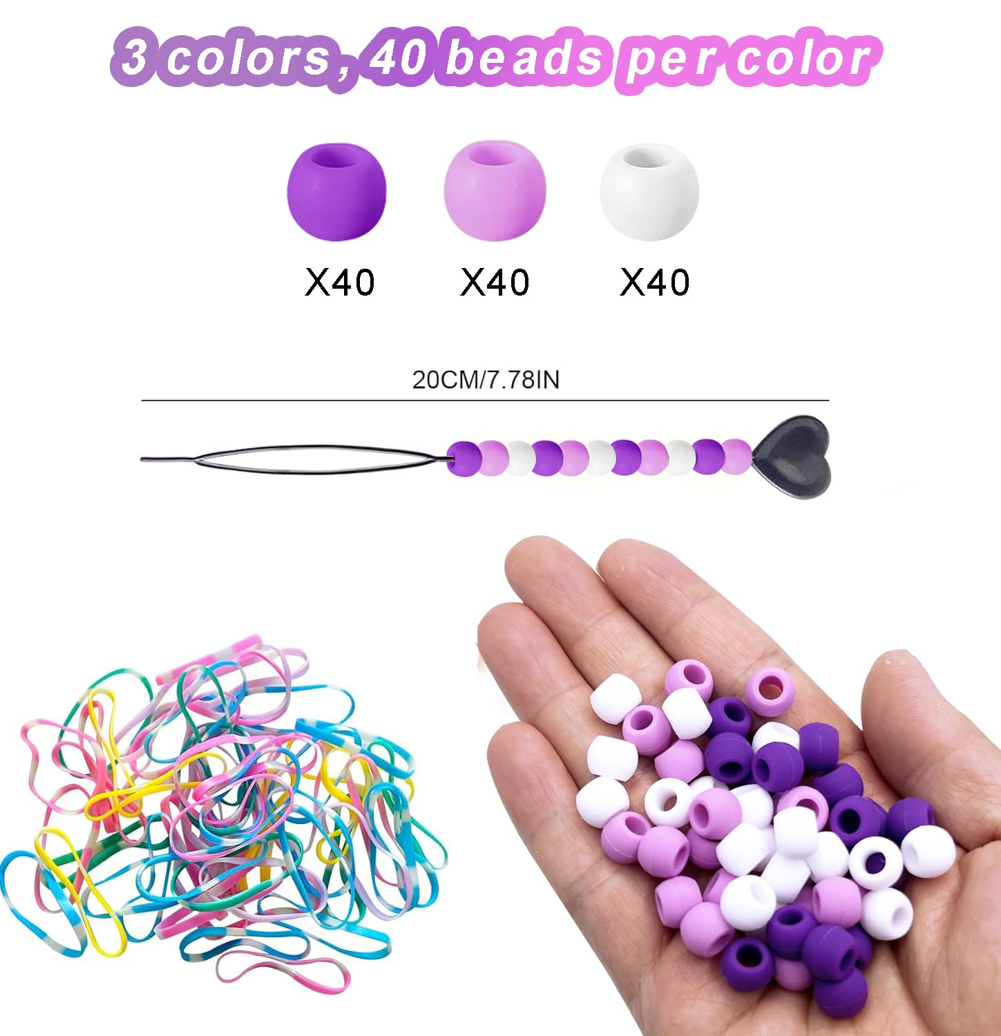 Everfunny cuentas silicona rosa claro degradado ligeras para uso diario