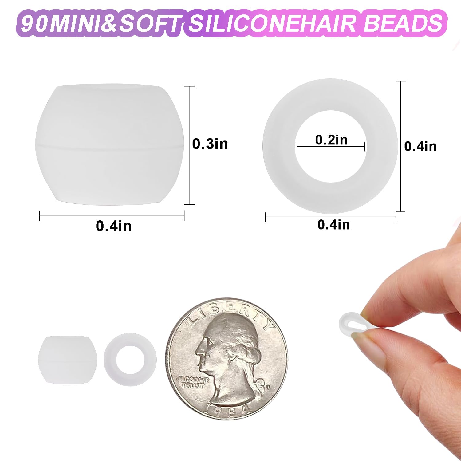 Everfunny cuentas silicona colores gradiente: aporta estilo vibrante a peinados infantiles.
