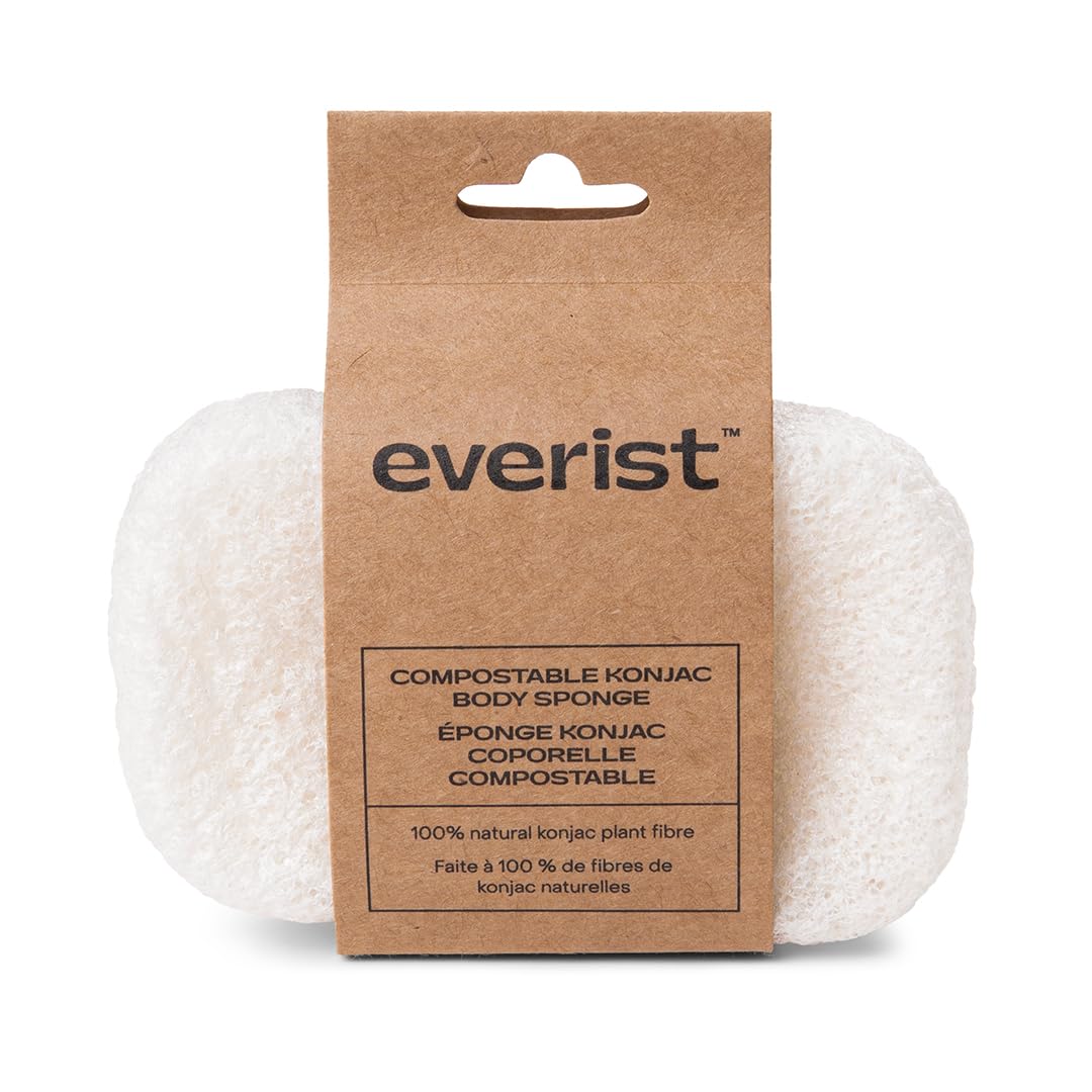 Esponja Konjac de Everist vista frontal, limpieza suave para piel sensible sin irritación