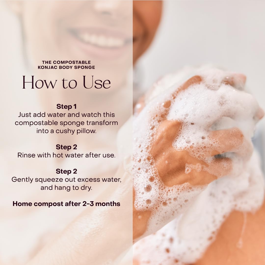 Esponja Konjac de Everist perfecta junto con concentrado de gel de baño para espuma lujosa