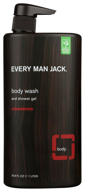 Every Man Jack Ducha para hombres con aroma a cedro, limpieza suave y ritual diario.