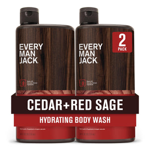 Every Man Jack botella frontal con aroma cedro y salvia para ducha revitalizante