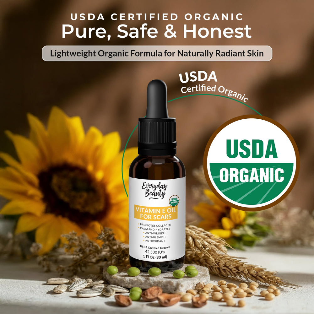 Everyday Beauty aceite vitamina E orgánico sin fragancia, uso diario suave