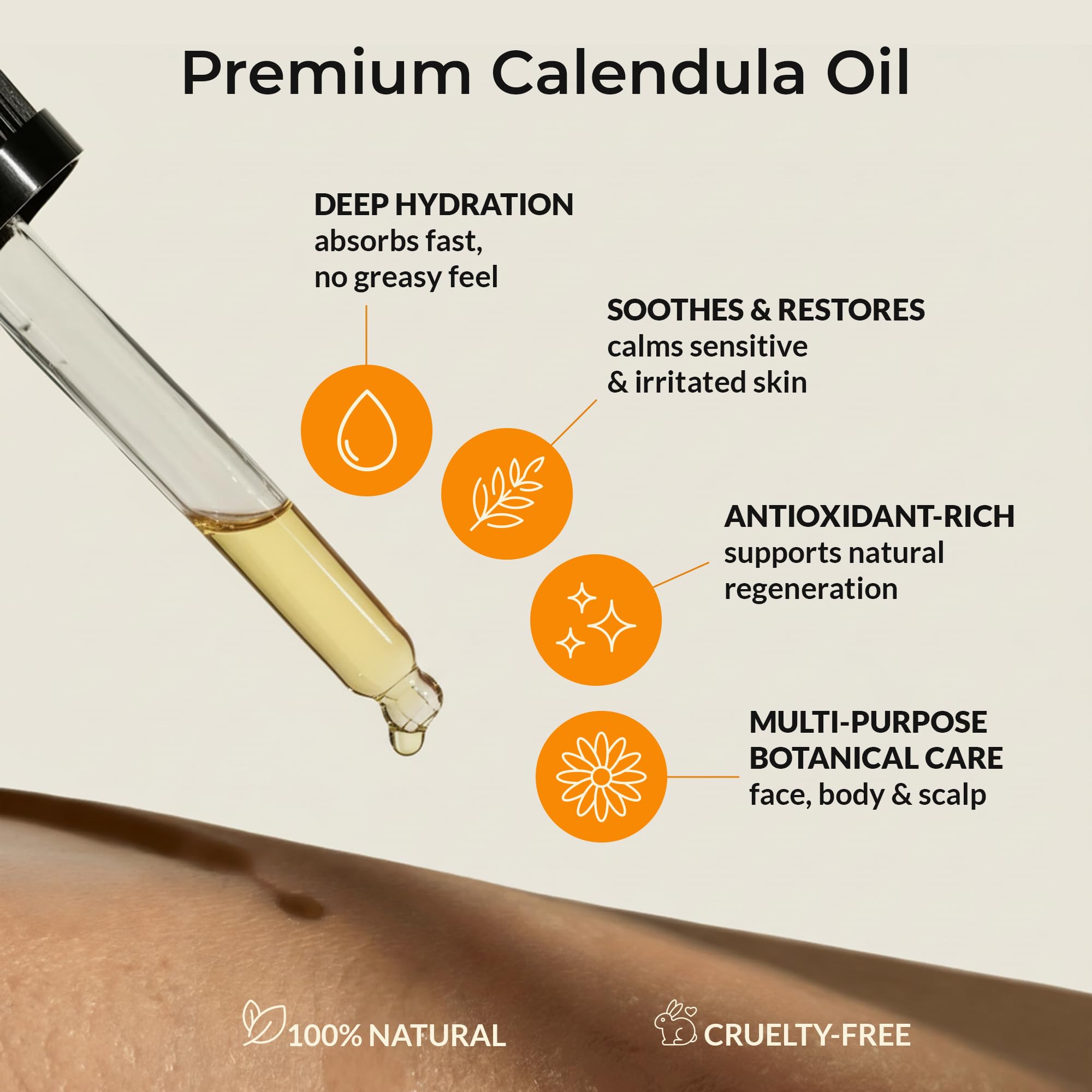 Aceite portador de caléndula de Everyday Beauty para hidratar piel seca