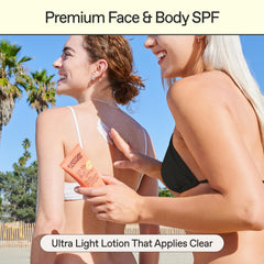 Oh My Bod SPF50 sin residuos blancos para piel uniforme.