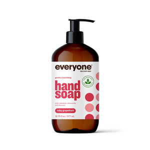 Everyone jabón líquido de manos Ruby Grapefruit en botella, aroma cítrico para limpieza diaria.