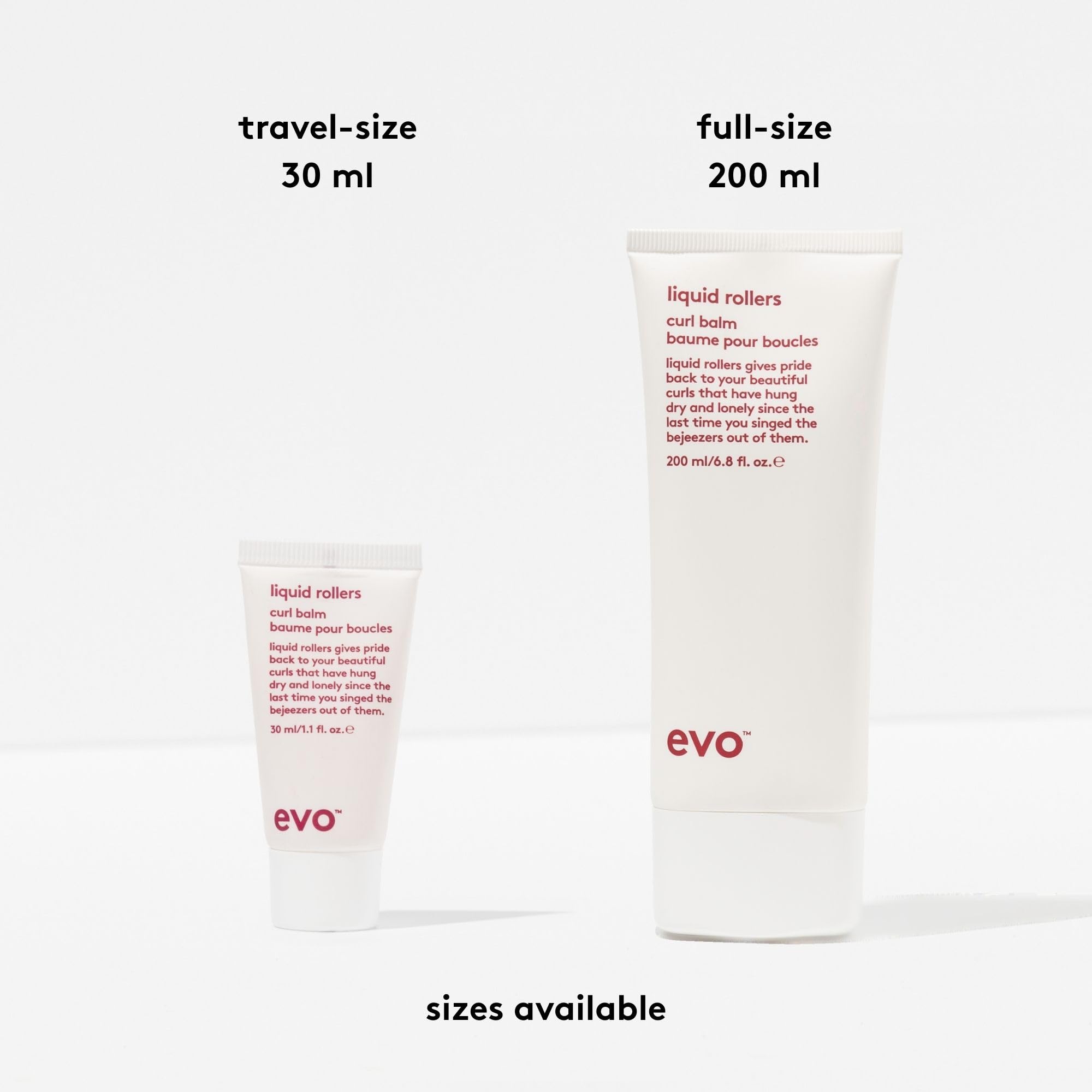 Protección contra frizz EVO Liquid Rollers Balm para días húmedos.