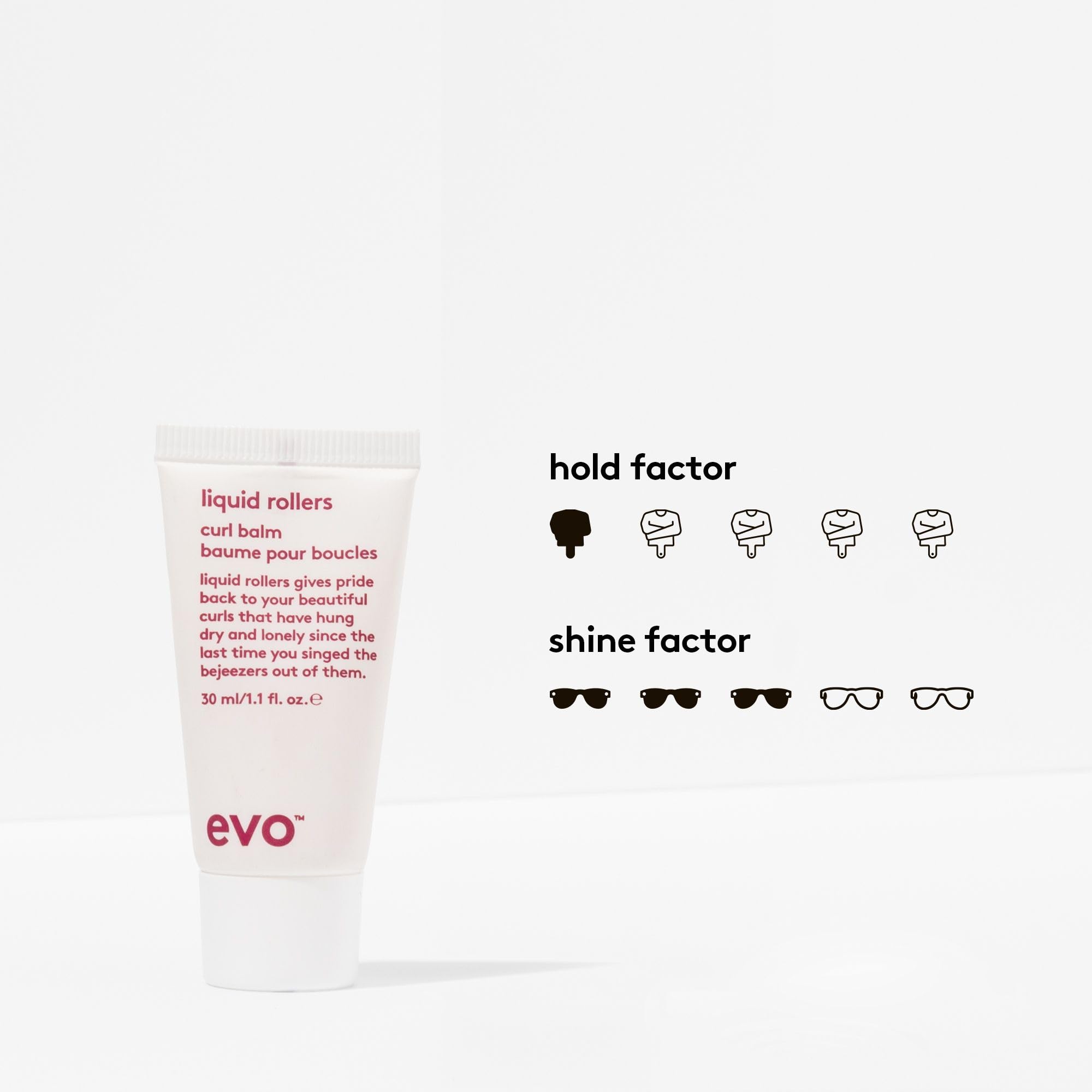 EVO Liquid Rollers Balm textura suave aporta suavidad y brillo natural.