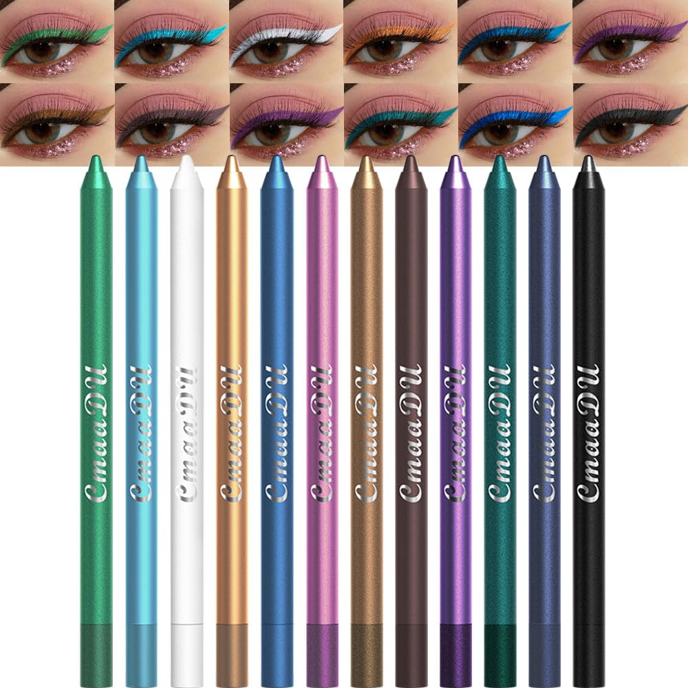 evpct 12 colores delineadores gel para ojos, ideal para looks diarios.