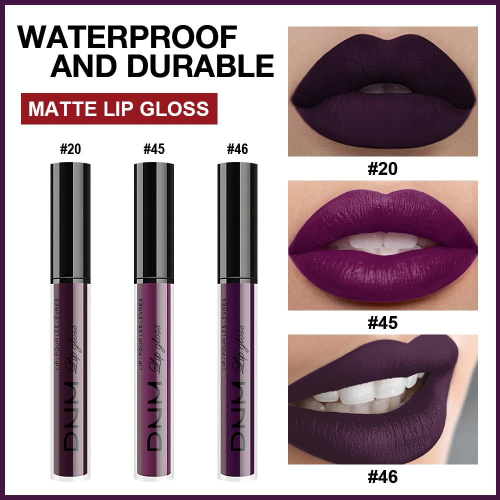 evpct 3 piezas labial líquido mate mauve, hidratación suave para el día
