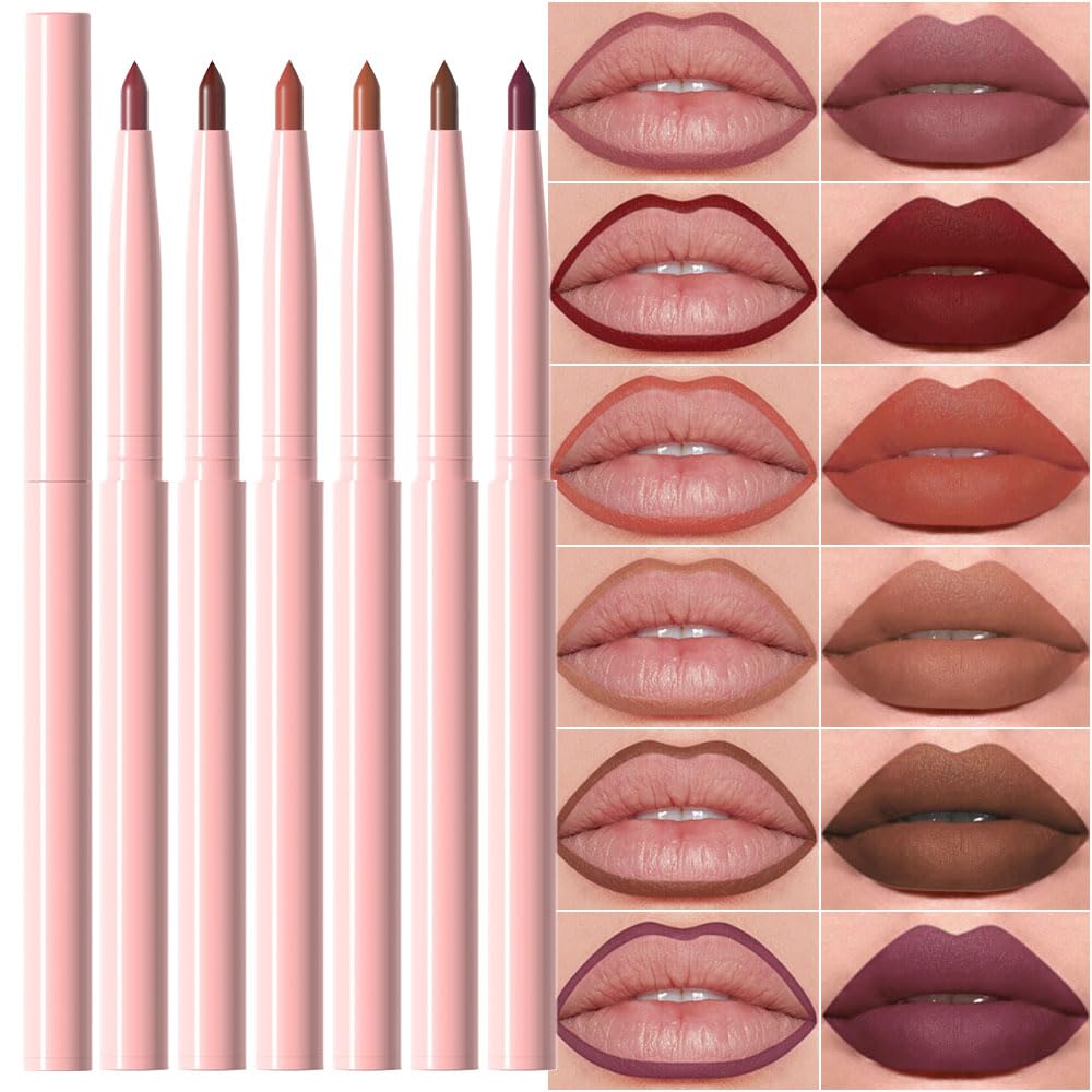 evpct delineadores labios retráctiles conjunto de 6 colores para looks versátiles