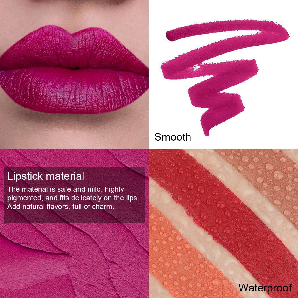 Acabado mate ultra suave que cuida los labios.