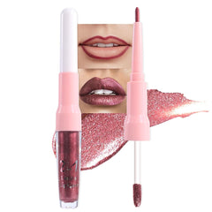 evpct labial líquido brillo metalico vino, color intenso y duradero