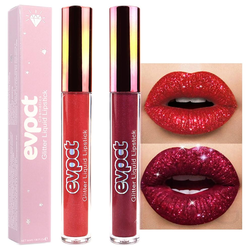 evpct labial líquido brillo rojo brillante para estilo nocturno duradero