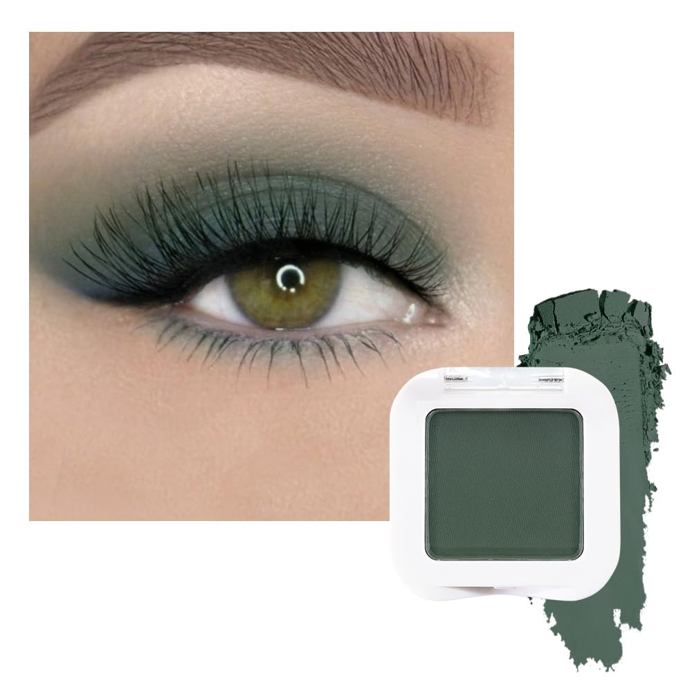 evpct Paleta sombras verde oscuro mate para look duradero