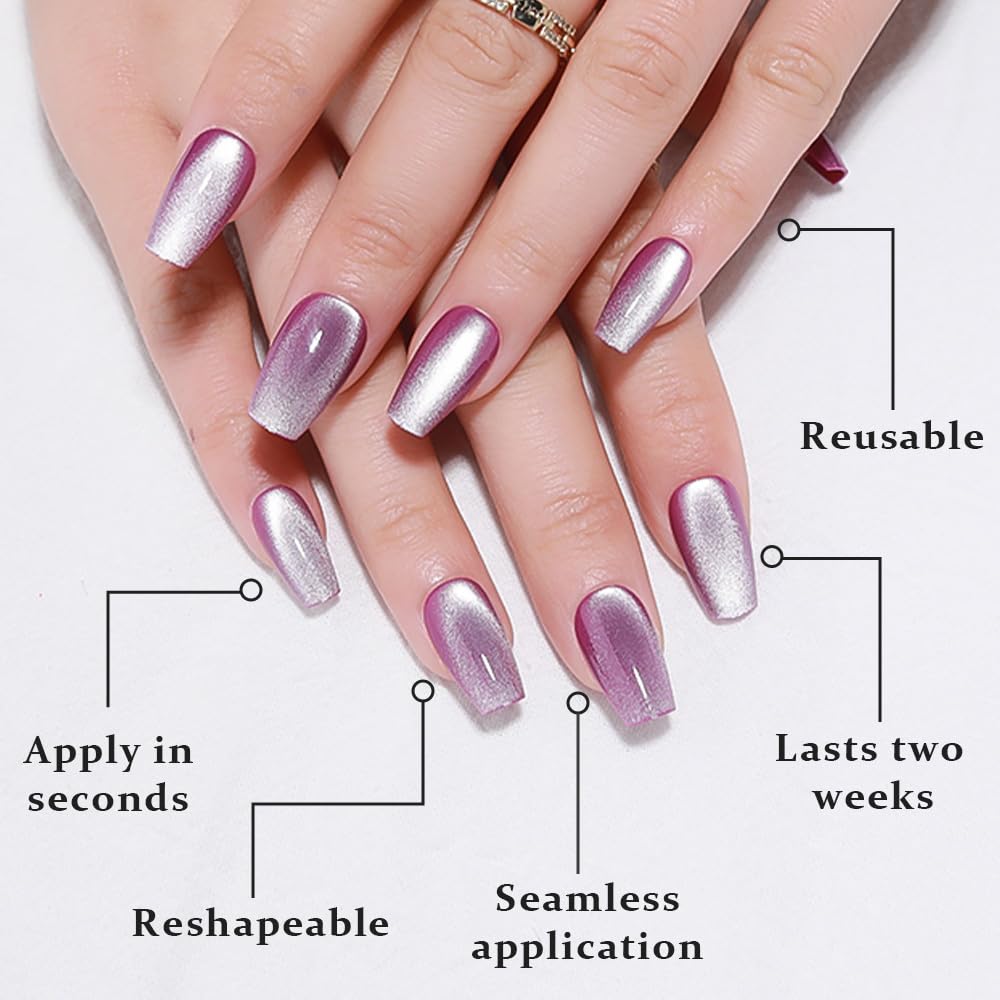 Acabado de salón profesional en uñas evpct lavanda.