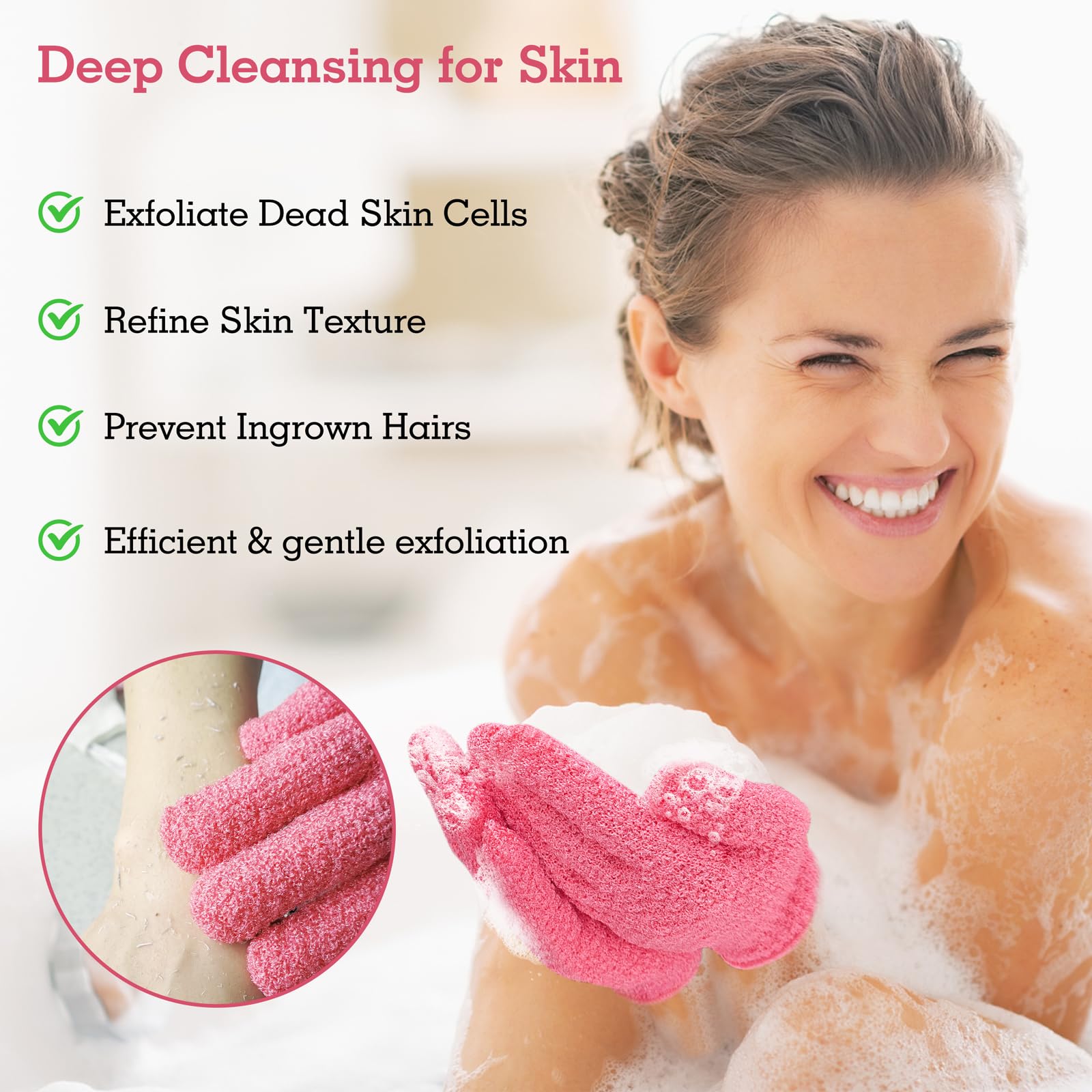 Evridwear exfoliante en la ducha ayuda a crear espuma suave