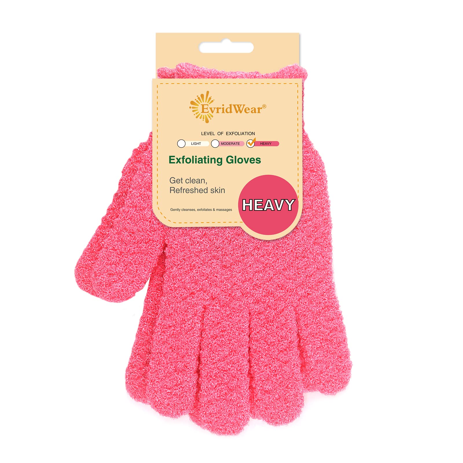 Evridwear guante exfoliante de textura dual para exfoliación suave y efectiva